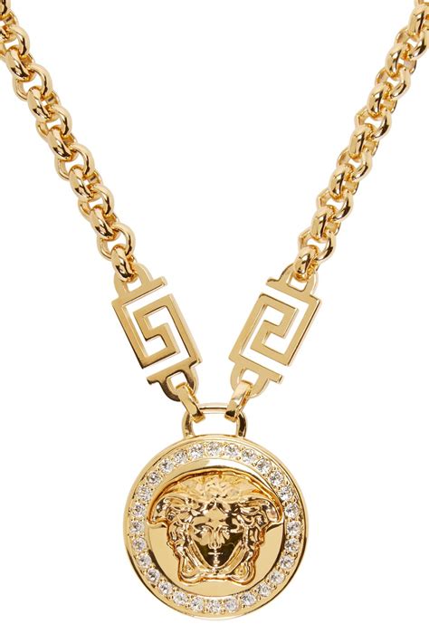 versace medusa necklace gold|versace medusa medallion necklace.